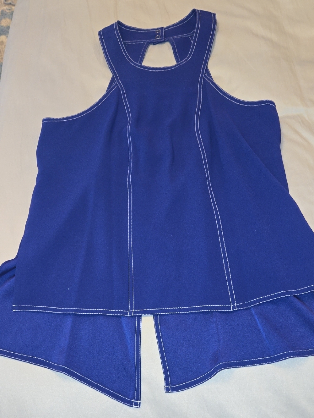 BCBGMaxAzaria Royal Blue Racerback Tank with Contrasting Stitching